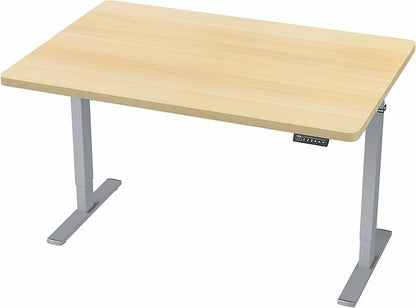 VIVO Electric 48 x 30 in Standing Desk, Memory Height Adjustment, 1B Series, One-Piece Light Wood Top, Gray Frame, DESK-KIT-1G5C