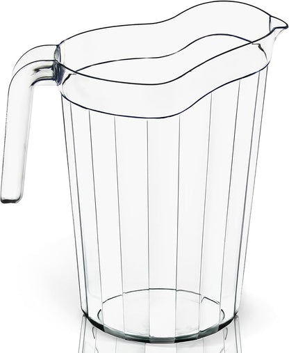 DecorRack 2 Pack - 75 oz Polycarbonate Plastic Pitcher Beverage Dispenser with Pour Spout Shatterproof Catering and Restaurant Serveware for Cold Drinks, Water, Lemonade, Beer, and Sangria (2 Pack)