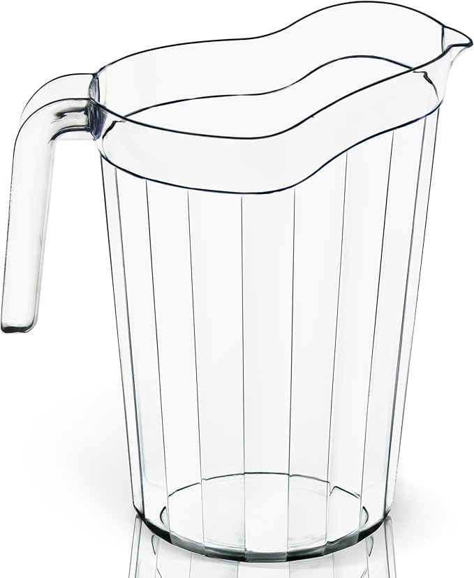 DecorRack 10 Pack - 75 oz Polycarbonate Plastic Pitcher Beverage Dispenser with Pour Spout Shatterproof Catering and Restaurant Serveware for Cold Drinks, Water, Lemonade, Beer, and Sangria (10 Pack)
