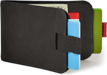 Distil Union Wally Bifold 5.0 Wallet & Maverick Titanium Sunglasses – Slim RFID Leather Wallet & Polarized MagLock Sunglasses Set – Minimalist EDC – Black