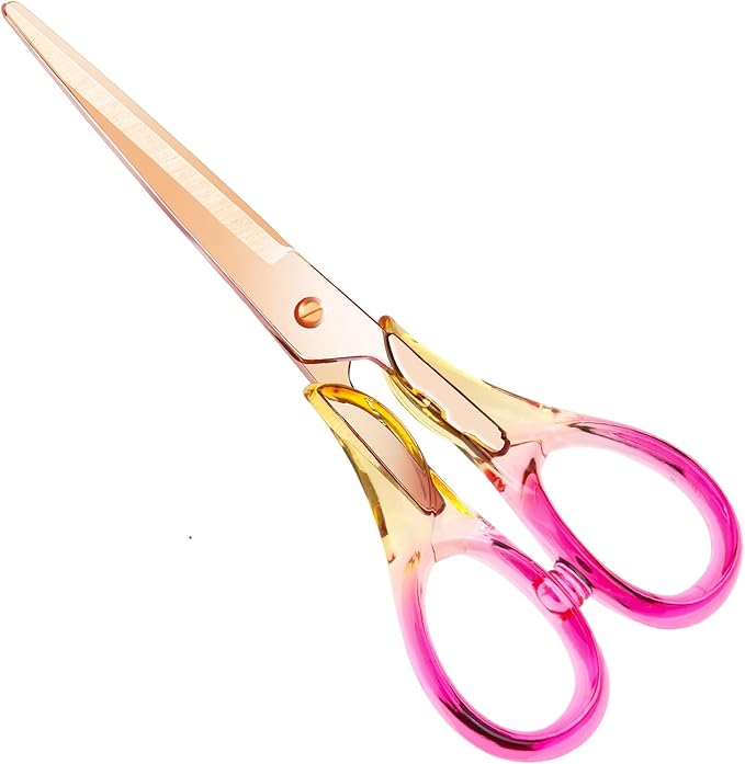6.3 Inch Precision All - Purpose Craft Scissors, Stainless Steel Blade for Superior Cutting, Purple Acrylic Handle for Comfort, Ideal for Office, Home & School Crafters