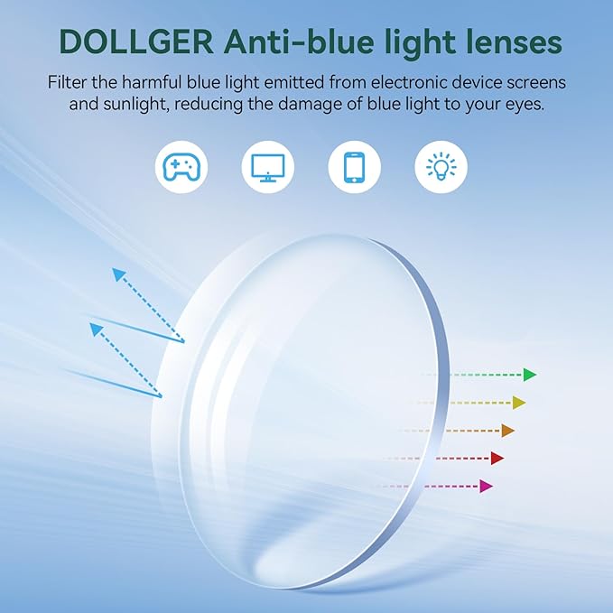 Dollger Blue Light Glasses for Women Men Computer Glasses Square Blue Light Blocking Glasses