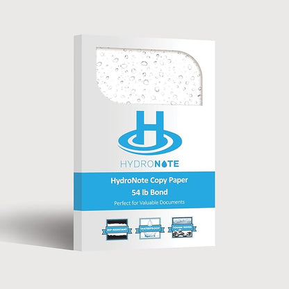 TerraSlate Waterproof Paper - Hydronote 54lb Multipurpose Copy Paper 8.5” x 11”, Bulk Printer Paper, Inkjet Printer and Laser Printer Paper Compatible - Rain/Weather/Rip-proof (1500 Sheets)