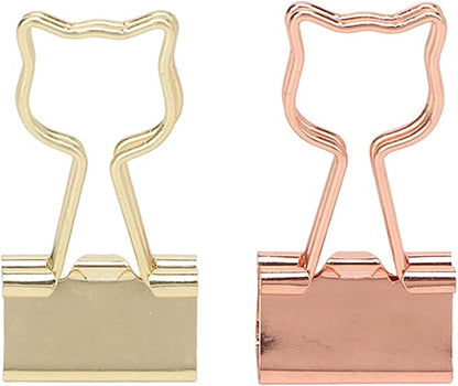 Cat Clips, Cute Clips Shaped Paper Medium, 100pcs in Two Colors - Strong Clamping Force, Rustproof Metal, Ideal for Students and Office Use