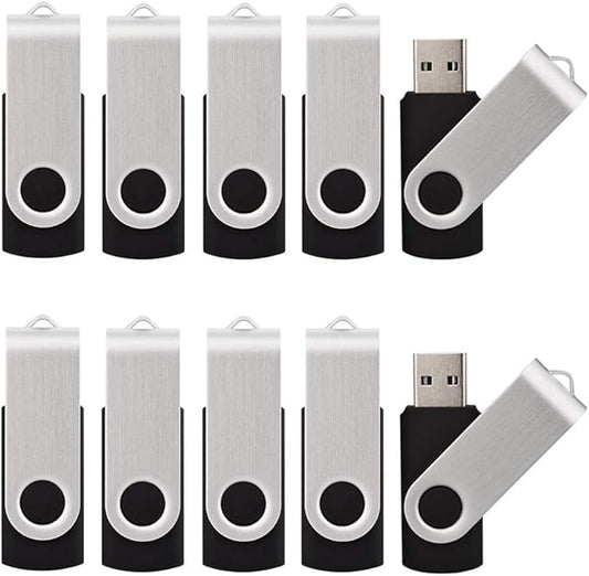 50 Pack 16GB USB Flash Drives - 50 Pack USB 2.0 Memory Sticks - Black