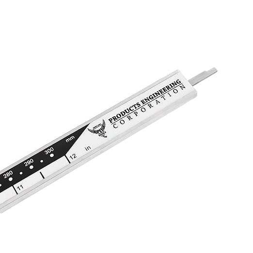 PEC Tools Digital Caliper, 12 Inch/300mm Industrial-Grade Stainless Steel Caliper, IP67 Waterproof & Oil-Resistant, Auto Power-Off, Inch/MM/Fraction Modes