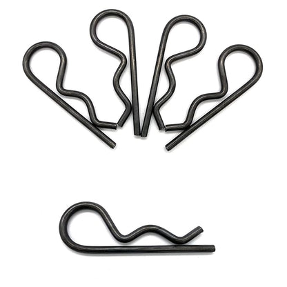 4 Pcs Heavy Duty Hitch Pins Clip R Clips Spring Retaining Wire Hair Pins Cotter Pin Strong Spring Tension Large Carter Pin R clip large for trailer Tractors Mower Cart Truck Black zinc M5x100mm