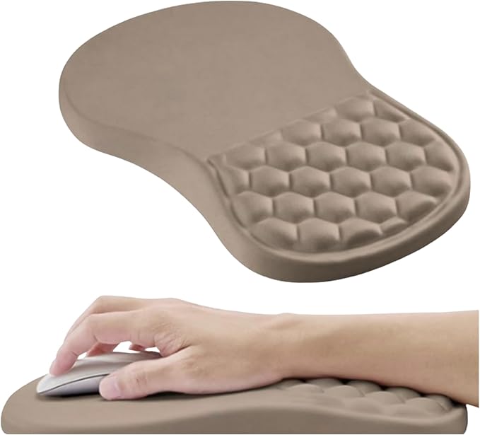Ergonomic Mouse Pad with Wrist Support, Memory Foam Wrist Rest for Carpal Tunnel & Wrist Pain Relief, Non-Slip Rubber Base, Comfortable Gaming Mousepad for Computer, Laptop, Office & Home
