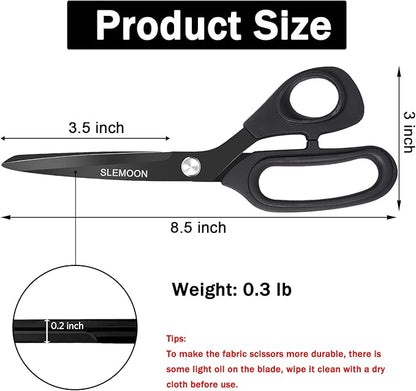 8.5 Inch Tailor Scissors All Purpose, Heavy Duty Premium Stainless Steel Scissors, Comfort Grip Handles for Fabric, Leather, Sewing & Crafting