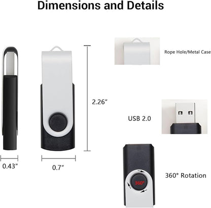 10 Pack 256MB USB Flash Drives in 5 Random Colors USB 2.0 Wholesale Lot Bulk Memory Sticks (10 Pack, 256MB)
