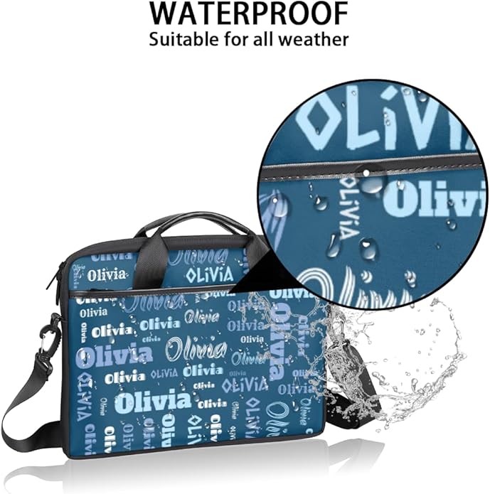 Custom-Laptop-Bag 15 Inch with Name Photo Personalized-Computer-Shoulder-Case Briefcases for Women Men Business