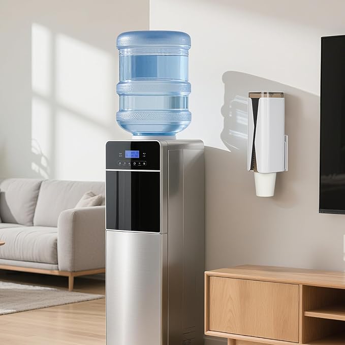 Cup Dispenser, Wall Mounted Mouthwash Cup Dispenser Fit 3oz-5oz Disposable Cups, Pull Type Water Cooler Cup Holder for Bathroom Office Gym School -White