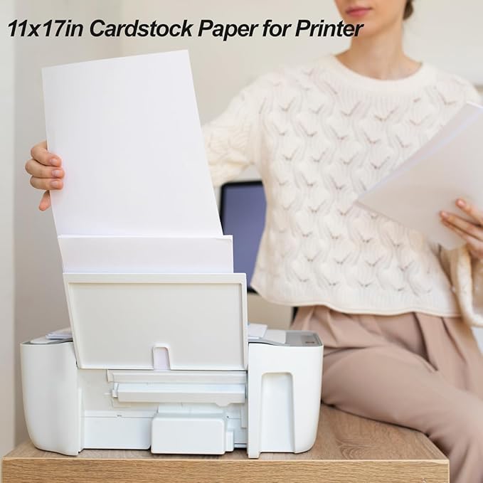 (2-Pack) 11" x 17" White Legal Size Card Stock Paper - 100 Sheets Premium Smooth 65lb Cover Cardstock, Perfect for Arts and Crafts, Documents, Programs, Menus Printing