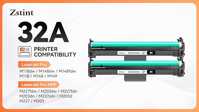 32A CF232A Drum Unit（Not Toner) Black 2-Pack Replacement for HP 32A CF232A Imaging Drum LaserJet Pro MFP M227fdn M227fdw M227sdn M203dn M203dw M118dw M148dw M148fdw M149fdw M203 M206 M227 M230 Printer