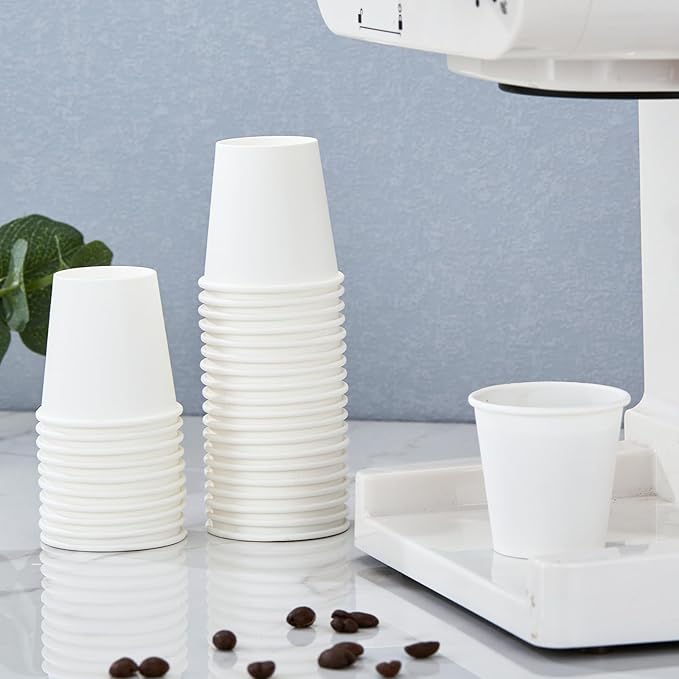 Lamosi 5 oz White Paper Cups 100 Pack, Small Paper Cups, 5 oz Disposable Bathroom Cup for Mouthwash, Parties, Picnics and Barbecues