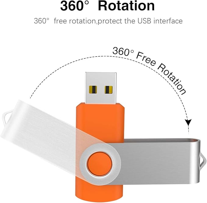 KOOTION 16GB USB 3.0 Flash Drive 16 gb Flash Drives 10pcs Thumb Drive Keychain Jump Drive Swivel Memory Sticks, Orange
