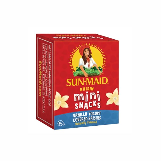 Sun-Maid Vanilla Yogurt Coated Raisins - (10 Pack) 0.5 oz Mini Snack-Size Box - Yogurt Covered Dried Fruit Snack for Lunches and Snacks