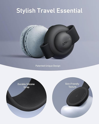 Anker MagSafe Compatible MagGo UFO 3-in-1 Charger, iPhone 17 Wireless Charging Station, 15W Qi2 Certified, Foldable Travel Charging Pad (Black Stone, with Travel Case & Adapter)