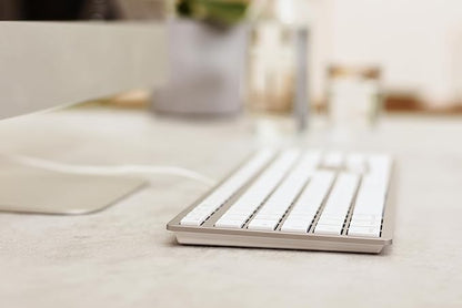 CHERRY KC 6000 Slim Keyboard Made with Mac Layout. with 12 Apple Specific Functions. Scissor Tech Typing for Near Silent. Alternative to Magic Keyboards. USB-A Wired. US Layout White and Silver.