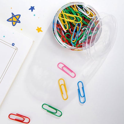 500 PCS Colored Paper Clips, Medium 33 mm/1.3Inch Assorted Paperclips Vinyl Coated Clips for Office School Personal (1.3Inch)