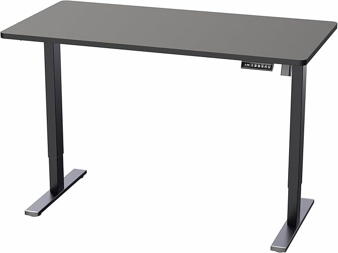 VIVO Electric 55 x 28 in Standing Desk, Memory Height Adjustment, 1B Series, One-Piece Black Top, Black Frame, DESK-KIT-1B55B