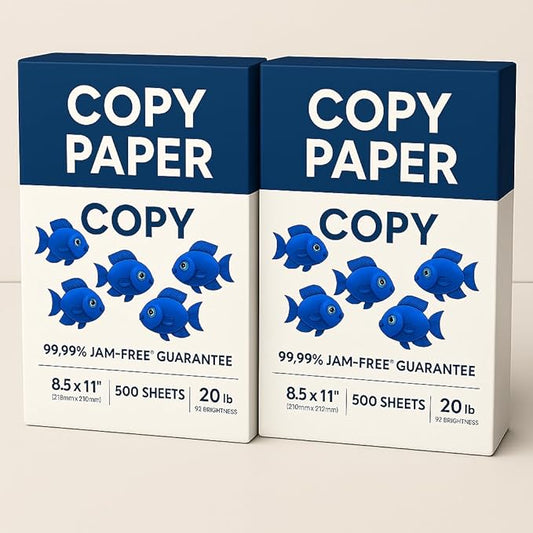 Multipurpose Copy Paper, 8.5 x 11 inches, 500 Sheets, 20 lb, 92 Brightness, 99.99% Jam-Free, 2-Pack - MADE IN USA