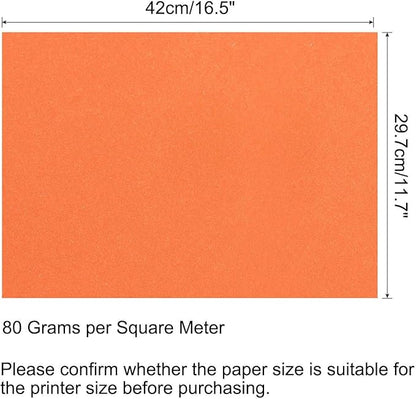MECCANIXITY 50 Sheets Colored Copy Paper 16.5 x 11.7 Inch Printer Paper 80gsm Orange for Office Printing, Document Copying, Invitations, Forms, Art Projects