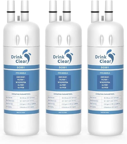 Replacement for Whirlpool EDR1RXD1, P8RFWB2L, W10295370A, Compatible with Kenmore 9081, WHR1RXD1, P4RFKB2, 46-9081, 46-9930 Refrigerator Water, PACK of 3
