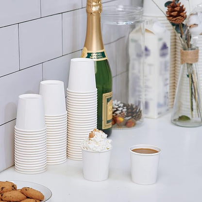 LITOPAK 500 Pack 4 oz Paper Cups, White Disposable Paper Coffee Cups for Party, Picnic, and Travel