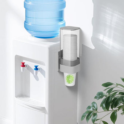 MYITYARD Cup Dispenser, Pull Type Wall Mount Cup Holder for Water Cooler Fit 3oz-5oz Disposable Paper and Plastic Cups, Bathroom Mouthwash Cup Dispenser for Home, Office, Gym, Hospital (Grey)