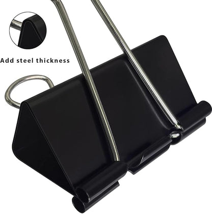 Binder Clips Assorted Sizes Paper Clamps, XLarge, Large, Medium, Small, Mini, 100Count Black Paper Clips Office File Supplies, Meet a Variety of use Scenarios