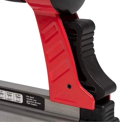 Arrow PT50 Oil-Free Pneumatic Staple Gun, Professional Heavy-Duty Stapler for Wood, Upholstery, Carpet, Wire Fencing, Fits 1/4”, 5/16”, 3/8", 1/2", 9/16” Staples, Red (Pack of 3)