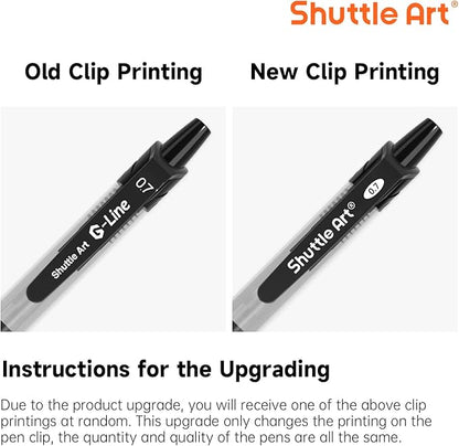 Shuttle Art Black Gel Pens, 100 Pack Retractable Medium Point Rollerball Gel Ink Pens Smooth Writing with Comfortable Grip for Office School Home Work