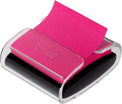 Post-It Pop-up Notes Dispenser, 3x3 in, Black Base Clear Top, Pack Includes a 45-Sheet Pad (WD-330-BK) (Pack of 6)