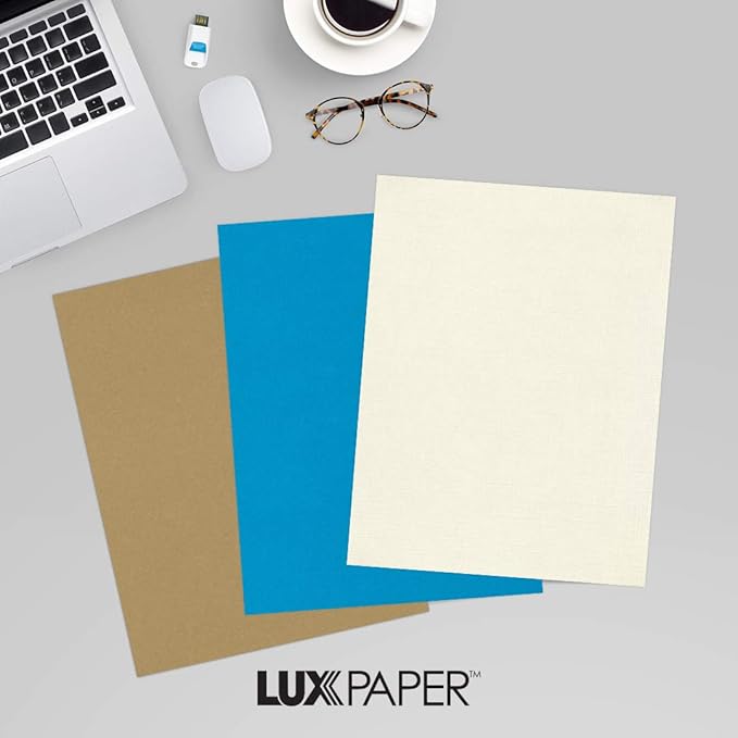 LUXPaper 8.5" x 11" Paper | Letter Size | Natural Linen | 80lb. Text | 500 Qty