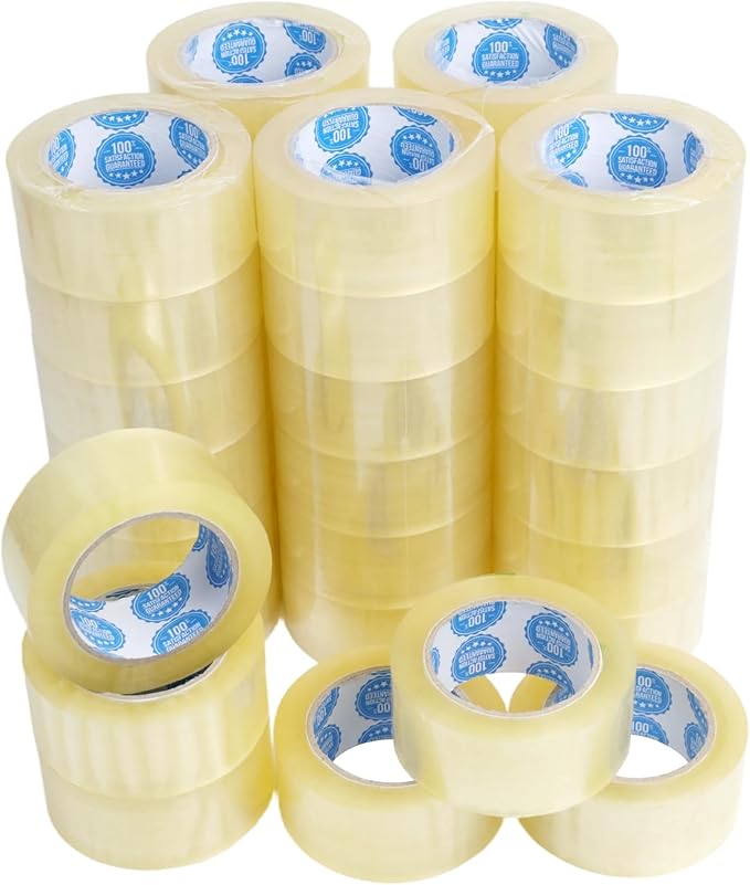 Transparent Packaging Tape, 36 Rolls - 2.0mil x 2.0in x 55yards, Clear Shipping Tape for Boxes, Packing, Office, Moving - Strong Adhesion, Easy Tear, for Sealing & Packaging - Ships from California
