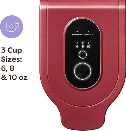KeurigK K-Express Essentials Single-Serve KCup Pod Coffee Maker 3 Cup Sizes Fast Fresh Brew 30oz Removable Water Reservoir Travel Mug Friendly Maintenance Alert Space-Saving (Red)