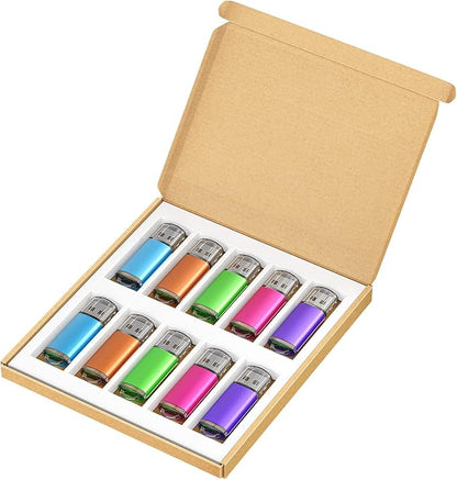 K&ZZ 32GB Flash Drive USB 2.0 Flash Memory Stick Drive 10 Pack 32 GB USB Flash Drives Thumb Drive 32G Gig USB Drives Pen Drive Jump Drive, Mixed Colors