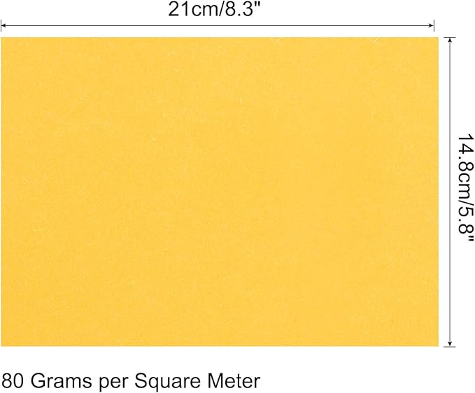 MECCANIXITY 75 Sheets A4 Colored Print Copy Paper 5.8" x 8.3" Origami Paper Printer Paper 80gsm for Printing, Document Copying, Art Craft,Golden Yellow