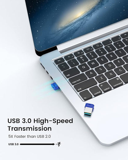 K&ZZ 32GB USB Flash Drive 3.0 with Lanyard 2 Pack 32 GB USB 3.0 Thumb Drive Ultra High Speed Small Memory Stick 32GB USB Drive Pendrive, Blue
