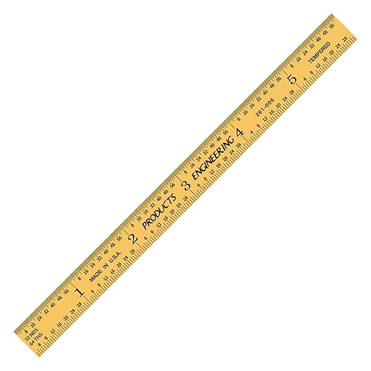 PEC Tools Flexible 6 in Rule, Titanium Nitride Coating, Markings of 1/32", 1/64", 0.5mm and 1mm, Suitable for Engineers and Technicians Working Between Imperial and Metric Systems, Made in USA