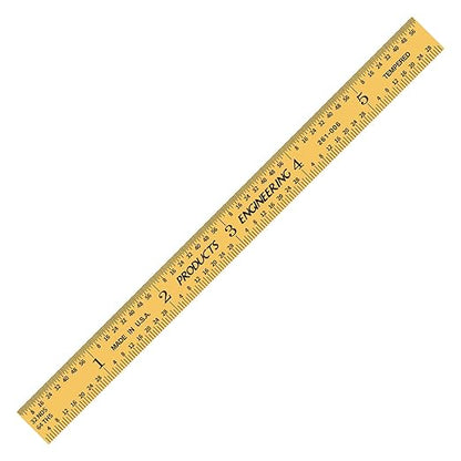 PEC Tools Flexible 6 in Rule, Titanium Nitride Coating, Markings of 1/32", 1/64", 0.5mm and 1mm, Suitable for Engineers and Technicians Working Between Imperial and Metric Systems, Made in USA