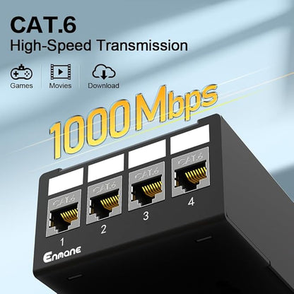 4 Port Patch Panel CAT6 Keystone Patch Panel (EC Listed) Network for Home/Office (1U 4Port, CAT6 Shielded)