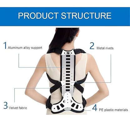 Adjustable Spine Posture Corrector for Back Support,2026 New Full Scoliosis Back Brace Posture Corrector for Kyphosis and Vertebral Compression Fracture Men and Women (Black, Medium)