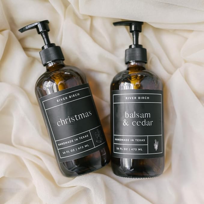 River Birch Christmas Scented Natural Hand Soap Refill - Handmade Moisturizing Hand Wash Luxury Scented Hydrating Soap - Vegan and Non-Toxic - 32 Fl Oz