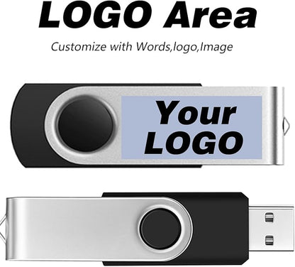 FEBNISCTE 50 Pack 512MB Flash Drive - Customized Your Logo USB 2.0 Thumb Drive Memory Stick - 50 PCS