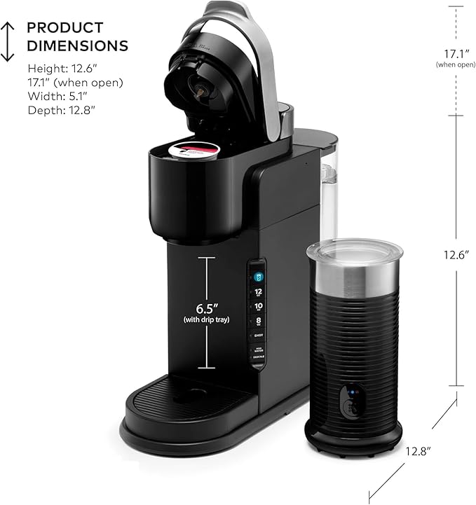 KeurigK K-Cafe Single Serve Coffee Maker with Milk Frother, Compatible with KCup Pods, Premium Drip Coffee Machine for Home and Kitchen, Automatic Brewing System, Ideal Barista Appliance