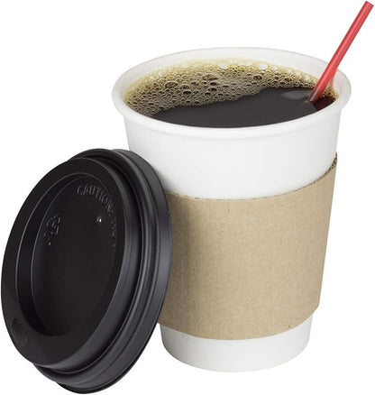 Karat C-K508W 8 oz White Paper Hot Cup, 80mm Diameter - Case of 1000 pcs