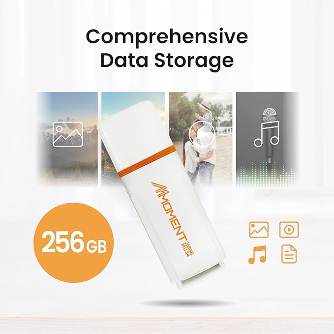 MMOMENT MU34 256GB USB 3.1 Flash Drive, Read Speed up to 120MB/s, Write Speed up to 60MB/s, Thumb Drive