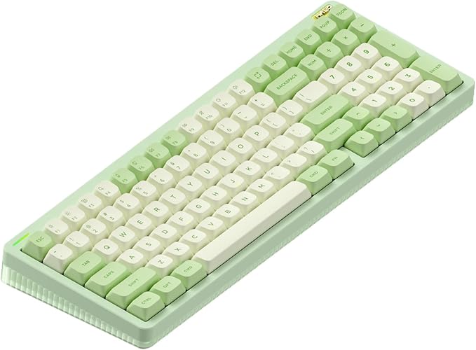 nuphy Halo96 V2 Wireless Keyboard,Gasket Structure,96% Hot Swappable Gaming Keyboard, 99 Kyes RGB Backlit Mechanical Keyboard, Support QMK/VIA,Bluetooth/USB-C/2.4GHz-Green,Lemon Switches (55gf)